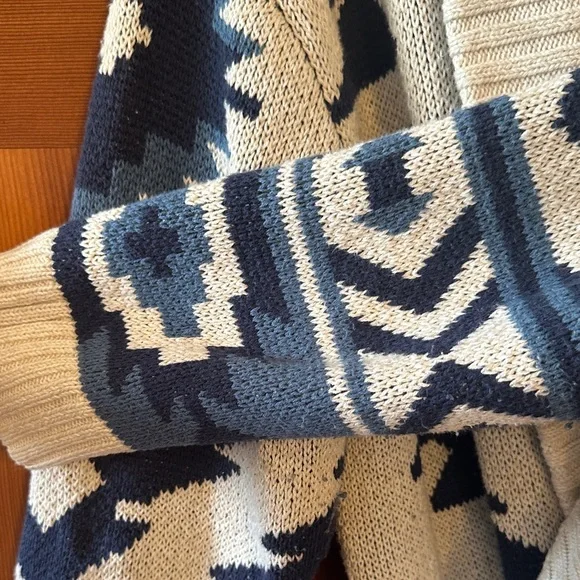 Lucky Southwest Patterned Sweater - Cream and Blue - Picture 3 of 5